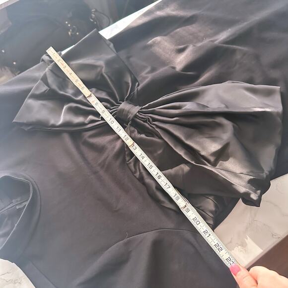 Eloquii Statement Satin Bow Long Sleeve Ponte Dress Women’s Plus Size 16 - Picture 8 of 12